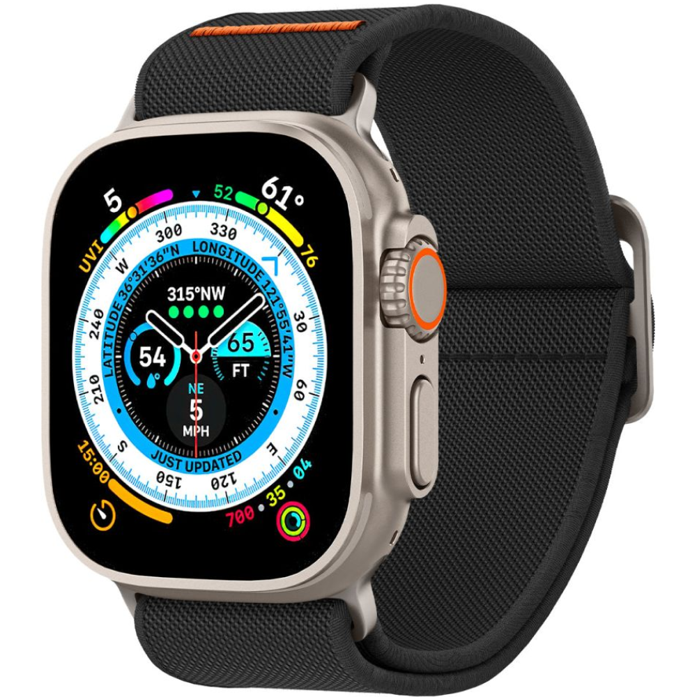 Spigen Lite Fit Ultra - Υφασμάτινο Λουράκι Apple Watch Ultra/SE/11/10/9/8/7/6/5/4 (49/46/45/44mm) - Black (AMP05983)