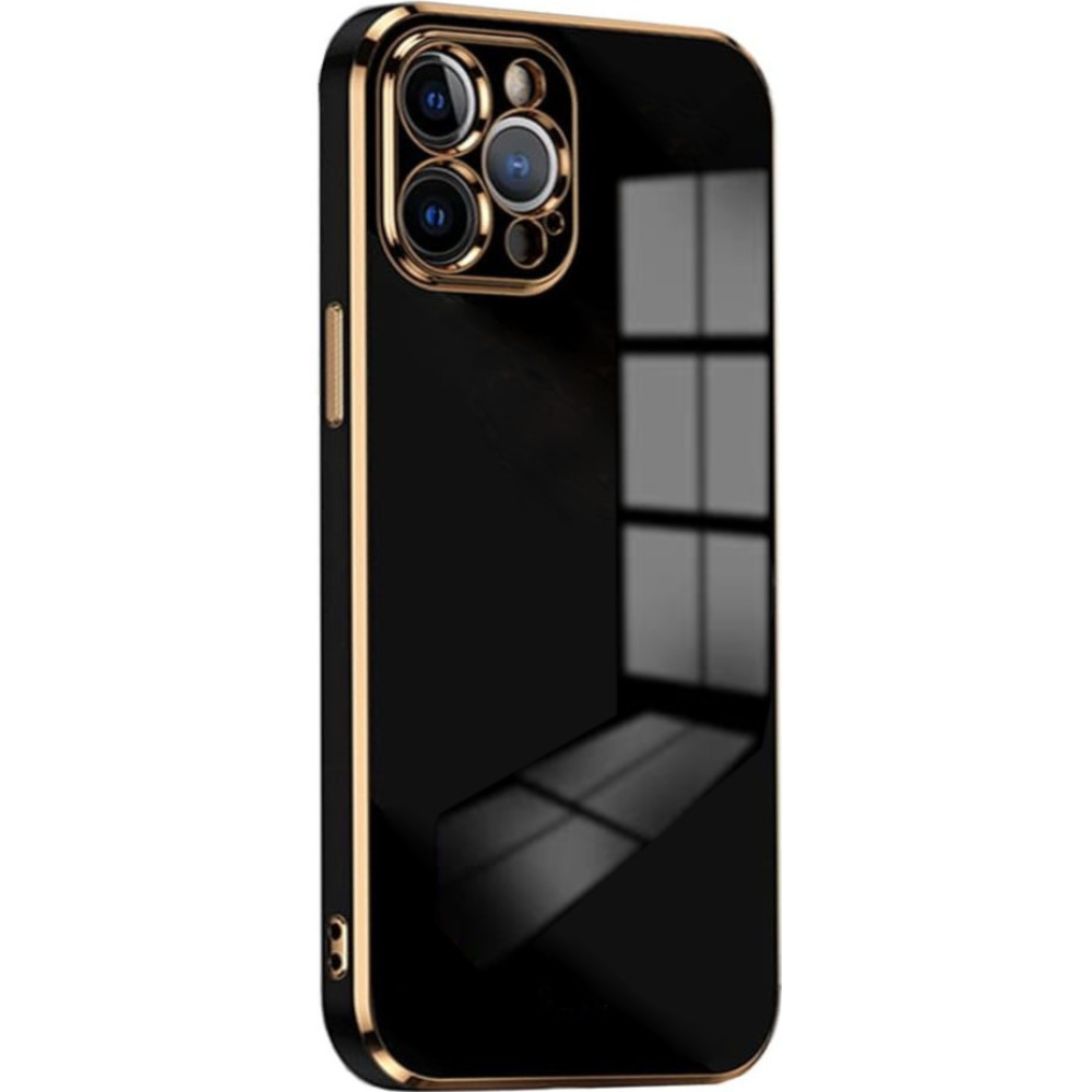 Bodycell Gold Plated - Θήκη Σιλικόνης Apple iPhone 13 Pro - Black (5206015069161)