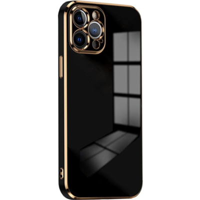 Bodycell Gold Plated - Θήκη Σιλικόνης Apple iPhone 13 Pro - Black (5206015069161)