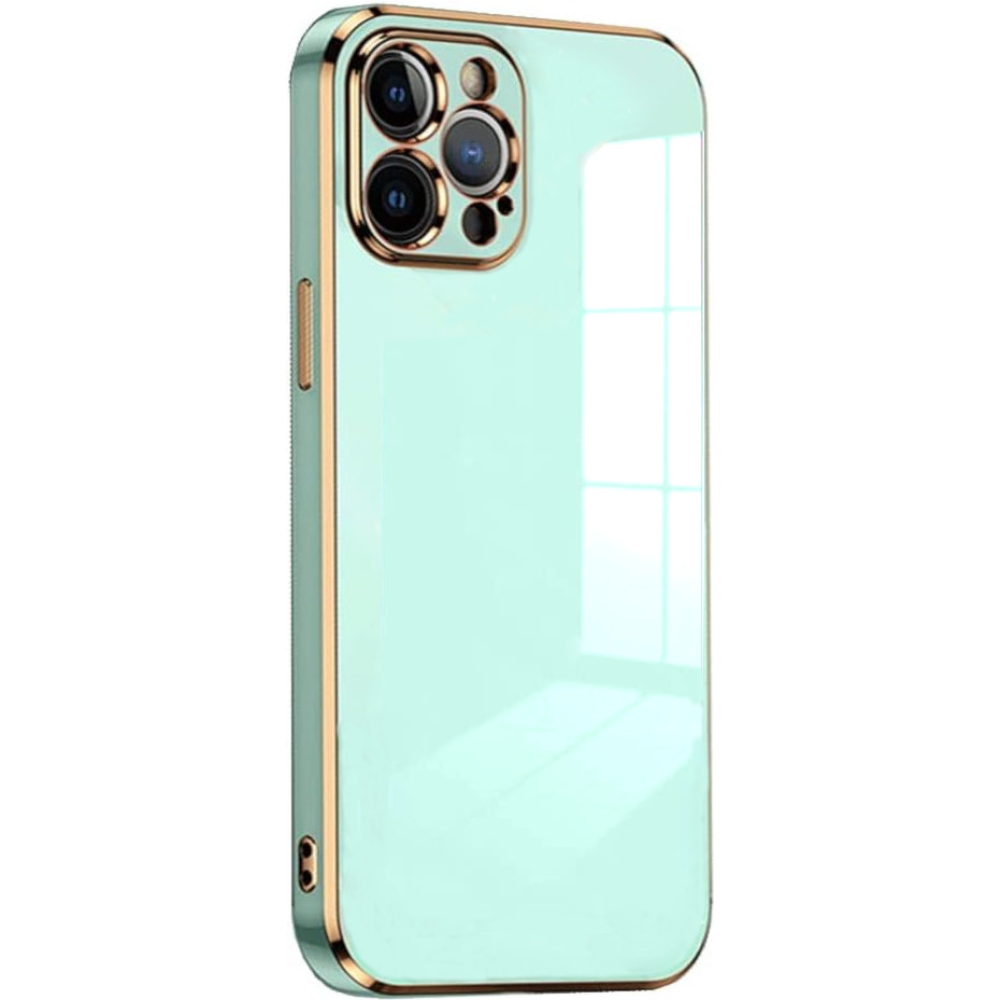 Bodycell Gold Plated - Θήκη Σιλικόνης Apple iPhone 13 Pro - Mint Green (5206015069178)