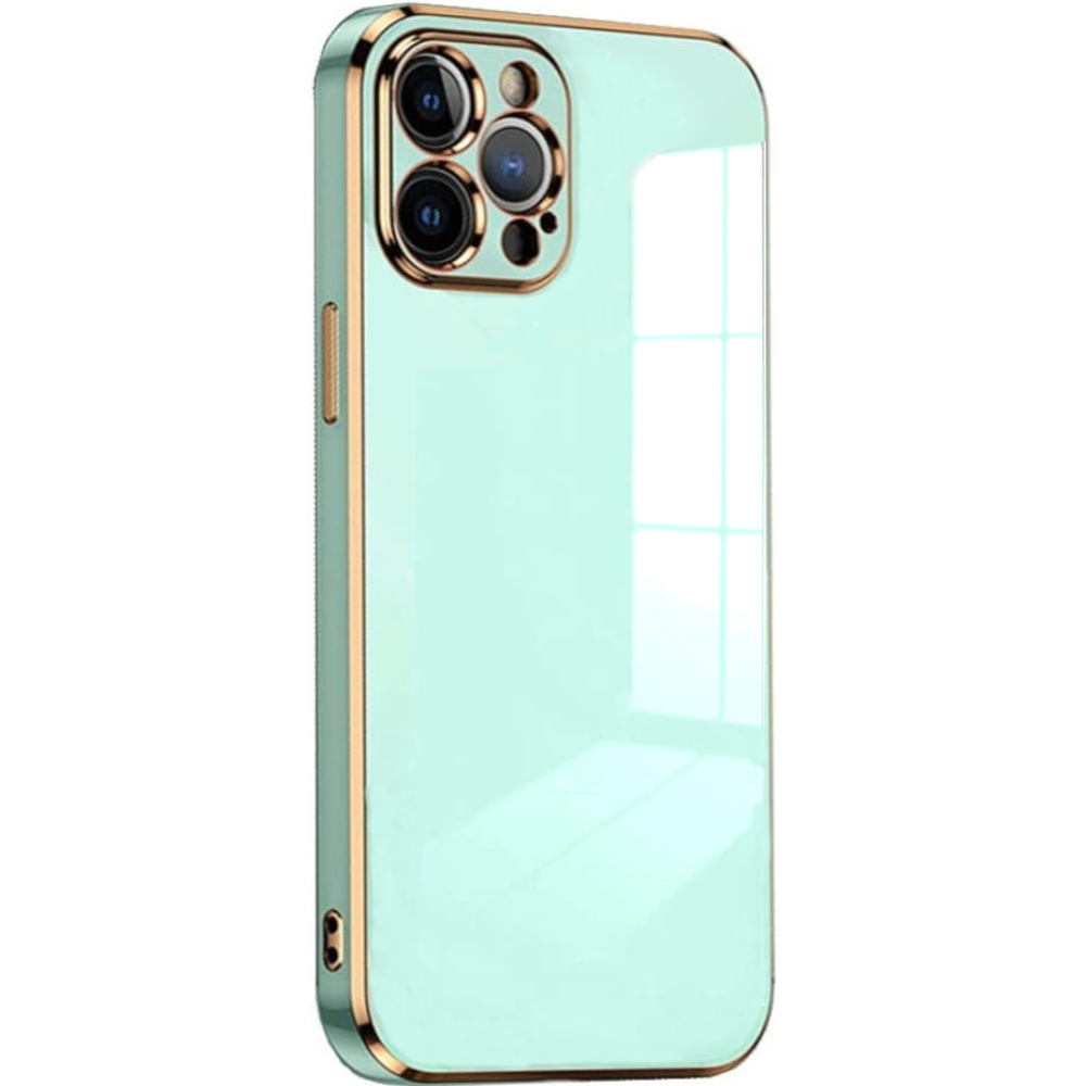 Bodycell Gold Plated - Θήκη Σιλικόνης Apple iPhone 12 Pro - Mint Green (5206015069086)