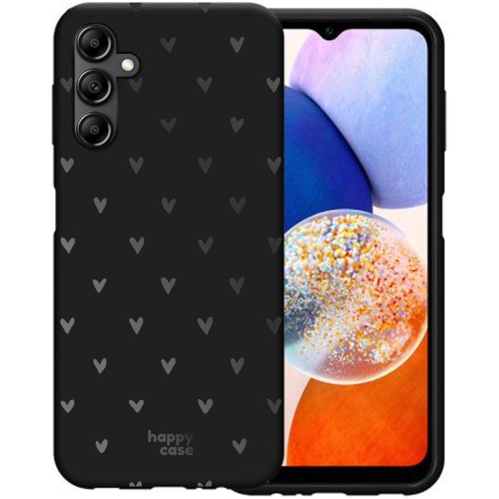HappyCase Θήκη Σιλικόνης Samsung Galaxy A14 - Hearts Print Black (8719246398964)