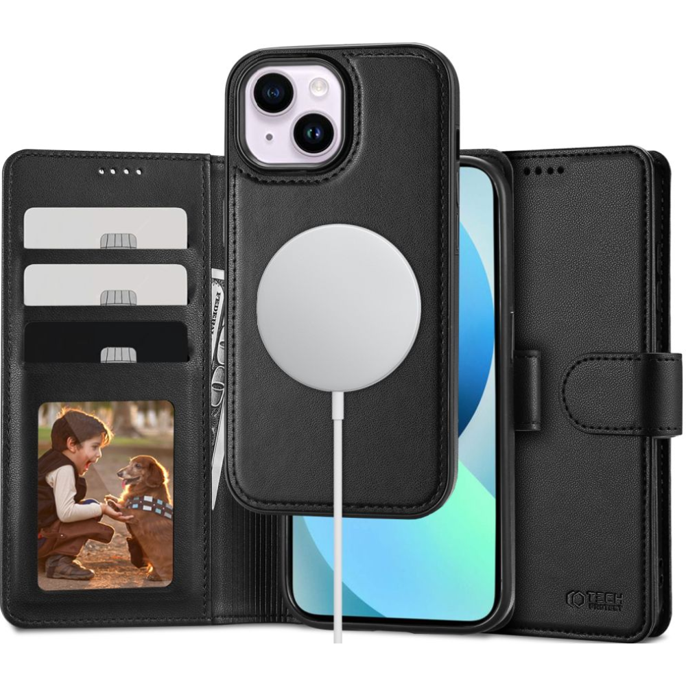 Tech-Protect Wallet MagSafe - 2 σε 1 Πορτοφόλι με Αποσπώμενη Θήκη MagSafe - Apple iPhone 13 - Black (9490713935767)