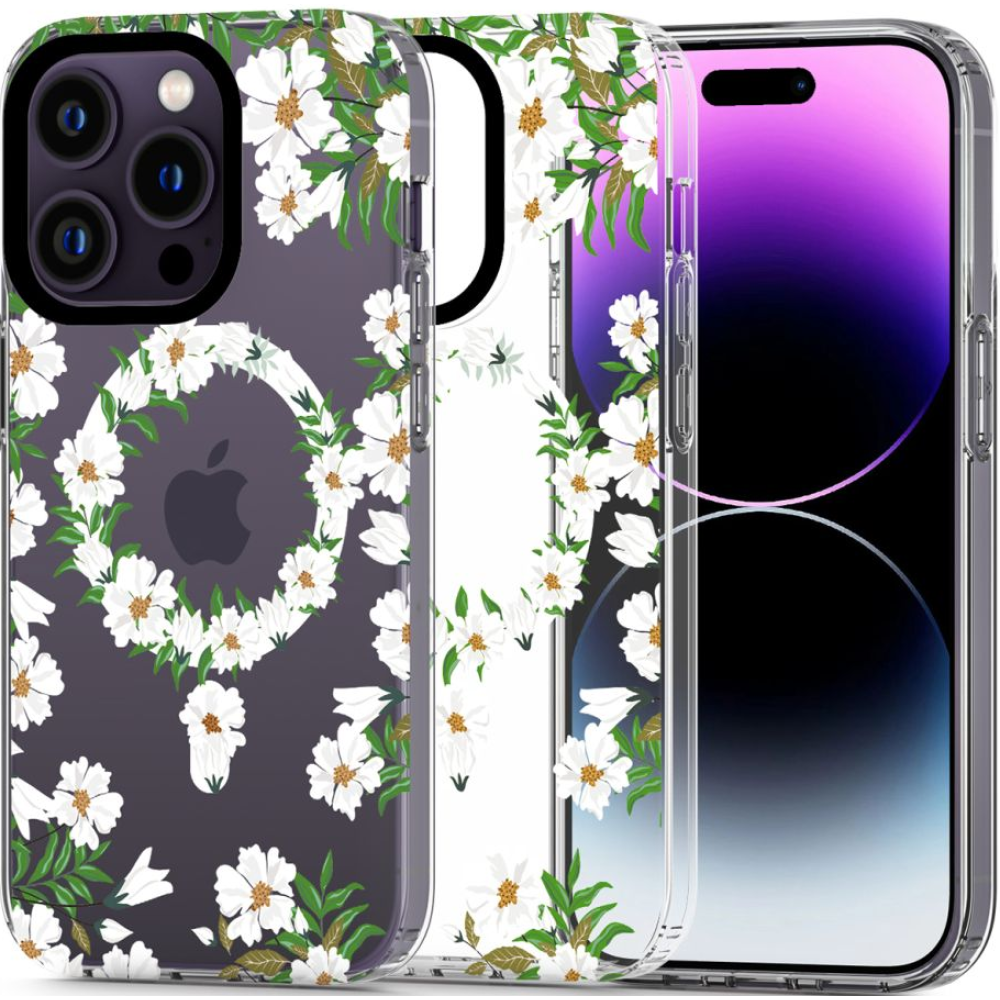 Tech-Protect MagMood - Σκληρή Θήκη MagSafe Apple iPhone 13 Pro Max - White Daisy (9490713935958)