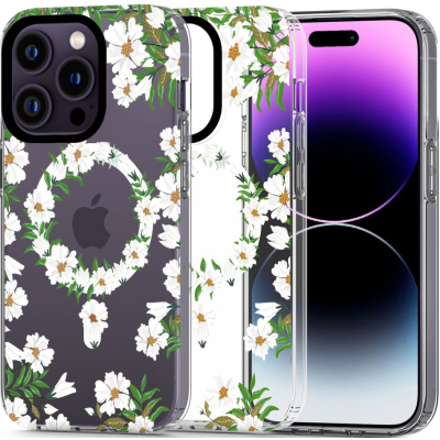 Tech-Protect MagMood - Σκληρή Θήκη MagSafe Apple iPhone 13 Pro Max - White Daisy (9490713935958)