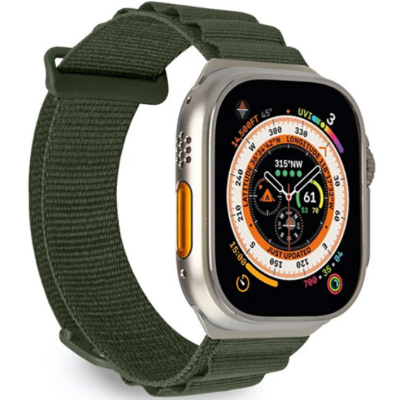 Puro Extreme Nylon Λουράκι - Apple Watch Ultra2/Ultra1/SE/10/9/8/7/6/5/4 (49/46/45/44mm) - Army Green (PUAW44EXTREMEDKGRN)