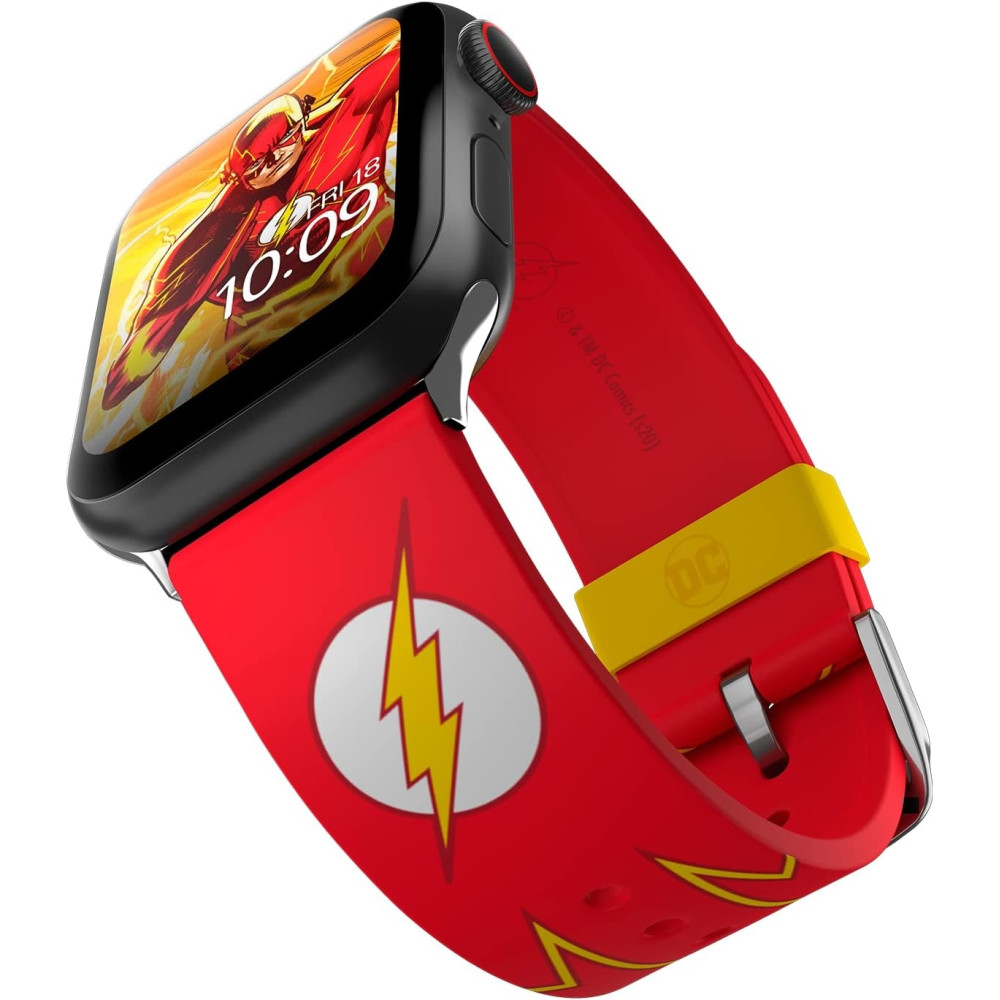 MobyFox DC Comics - Universal Λουράκι Σιλικόνης για Όλα τα Apple Watch & Smartwatches (22mm) με 20 Digital Watch Faces για iOS - The Flash Tactical (728433453322)