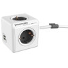 Allocacoc PowerCube Extended USB - Πολύπριζο με 4 Υποδοχές 3680W & Καλώδιο 150cm - 2 x USB-A - 10.5W - Trolley Grey - 2 Έτη Εγγύηση (1402GY/DEEUPC)