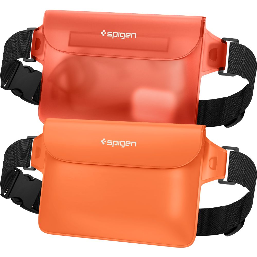Spigen A620 Aqua Shield Waterproof Pouch Bag - Universal Αδιάβροχη Τσάντα Μέσης - IPX8 - 20 x 12 cm - Sunset / Orange - 2 Τεμάχια (AMP06021)