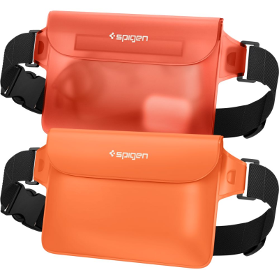 Spigen A620 Aqua Shield Waterproof Pouch Bag - Universal Αδιάβροχη Τσάντα Μέσης - IPX8 - 20 x 12 cm - Sunset / Orange - 2 Τεμάχια (AMP06021)