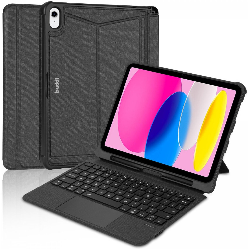 Buddi Thorn Keyboard Case - Θήκη με Υποδοχή για Apple Pencil και Αποσπώμενο Μαγνητικό Πληκτρολόγιο Bluetooth - Apple iPad (A16) 11th Gen. 2025 11" / iPad 10th Gen. 2022 10.9" - Black (8719246386664)