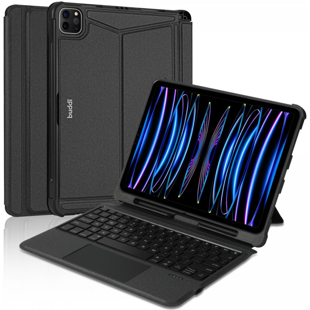 Buddi Thorn Keyboard Case - Θήκη με Υποδοχή για Apple Pencil και Αποσπώμενο Μαγνητικό Πληκτρολόγιο Bluetooth - Apple iPad Air 7 2025 11" / Air 6 2024 11" / Air 5 2022 10.9" / Air 4 2020 10.9" - Black (8719246386657)