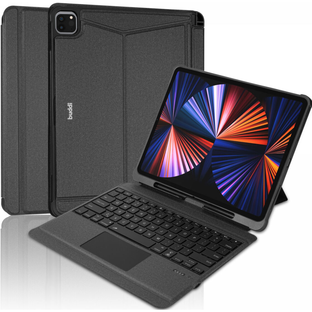 Buddi Thorn Keyboard Case - Θήκη με Υποδοχή για Apple Pencil και Αποσπώμενο Μαγνητικό Πληκτρολόγιο Bluetooth - Apple iPad Pro 12.9" 2022 / 2021 / 2020 / 2018 - Black (8719246386688)