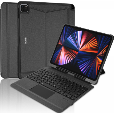 Buddi Thorn Keyboard Case - Θήκη με Υποδοχή για Apple Pencil και Αποσπώμενο Μαγνητικό Πληκτρολόγιο Bluetooth - Apple iPad Pro 12.9" 2022 / 2021 / 2020 / 2018 - Black (8719246386688)