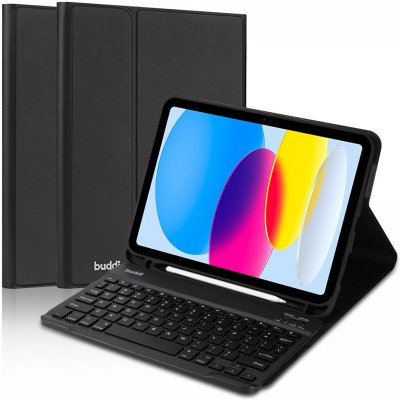 Buddi Zuna Keyboard Case - Θήκη με Υποδοχή για Apple Pencil και Πληκτρολόγιο Bluetooth - Apple iPad (A16) 11th Gen. 2025 11" / 10th Gen. 2022 10.9" - Black (8719246386596)