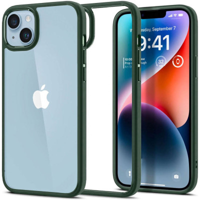 HappyCase Armor - Διάφανη Σκληρή Θήκη Apple iPhone 14 - Transparent / Green (8719246364945)