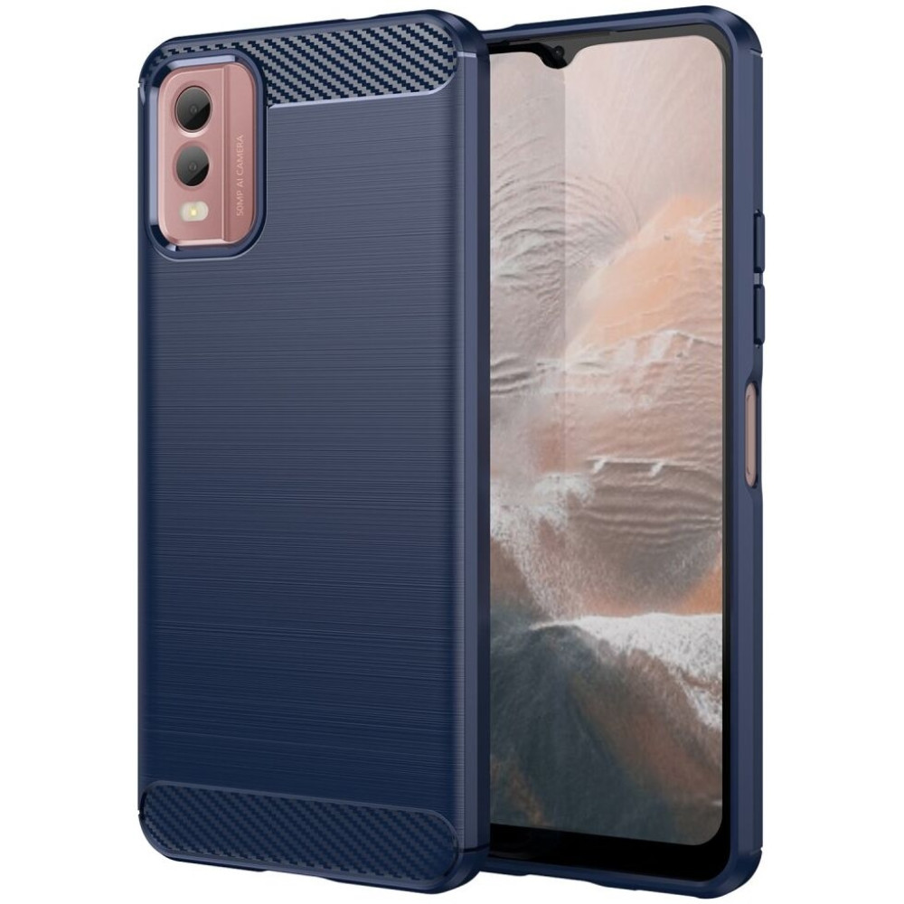 HappyCase Θήκη Σιλικόνης Brushed - Nokia C32 - Blue (8719246408656)