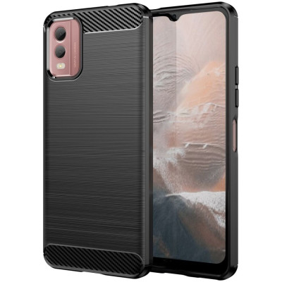 HappyCase Θήκη Σιλικόνης Brushed - Nokia C32 - Black (8719246408649)