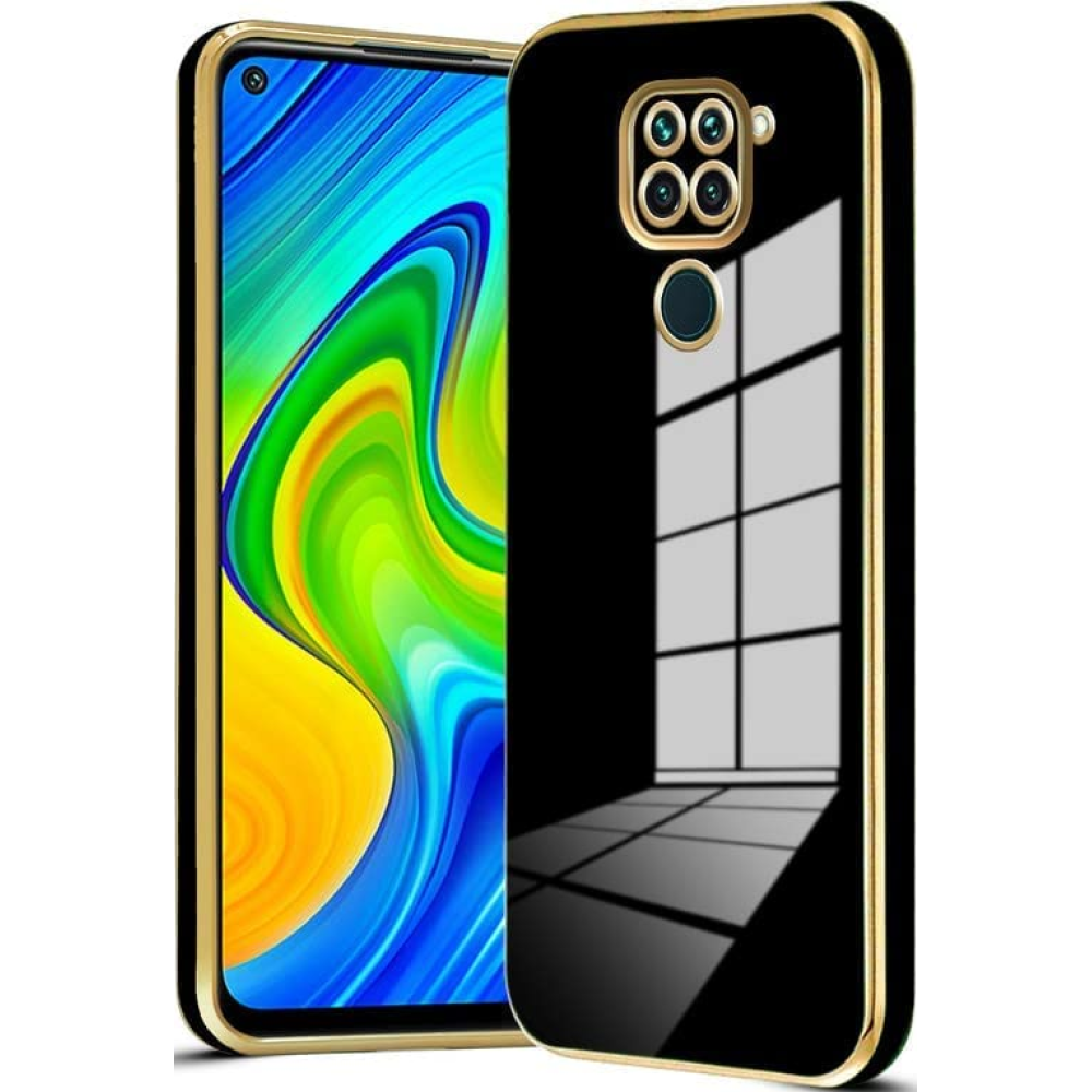 Bodycell Gold Plated - Θήκη Σιλικόνης Xiaomi Redmi Note 9 - Black (5206015070129)