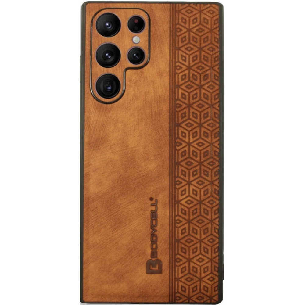 Bodycell Pattern Leather - Σκληρή Θήκη Samsung Galaxy S22 Ultra 5G - Brown (5206015068805)