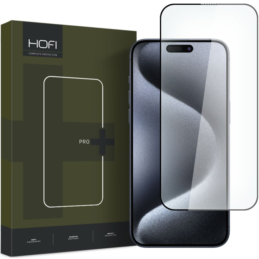 Hofi Premium Pro+ Tempered Glass - Fullface Αντιχαρακτικό Γυαλί Οθόνης - Apple iPhone 15 Pro - Black (9319456604764)