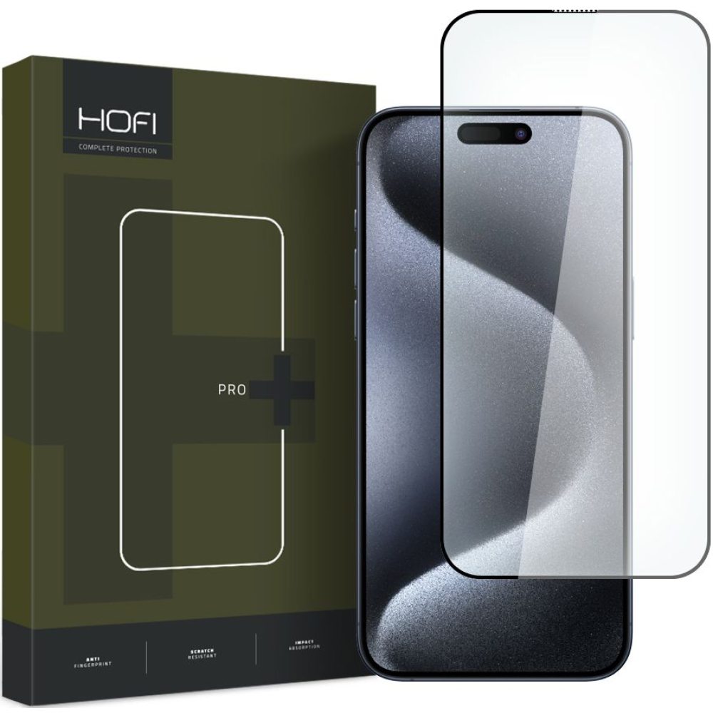 Hofi Premium Pro+ Tempered Glass - Fullface Αντιχαρακτικό Γυαλί Οθόνης - Apple iPhone 15 Pro Max - Black (9319456604788)