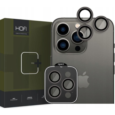 Hofi Camring Pro+ Αντιχαρακτικό Γυαλί Προστασίας για Φακό Κάμερας - Apple iPhone 15 Pro / 15 Pro Max - Black (9319456604504)