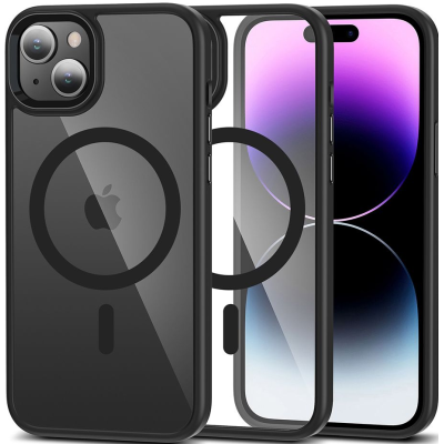 Tech-Protect MagMat - Σκληρή Διάφανη Θήκη MagSafe Apple iPhone 15 - Black / Clear (9490713936467)