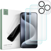 Tech-Protect Supreme Set - Σετ Tempered Glass 2 x Αντιχαρακτικά Προστατευτικά Οθόνης και 1 x Κάμερας - Apple iPhone 15 Pro Max - Clear (9319456604733)