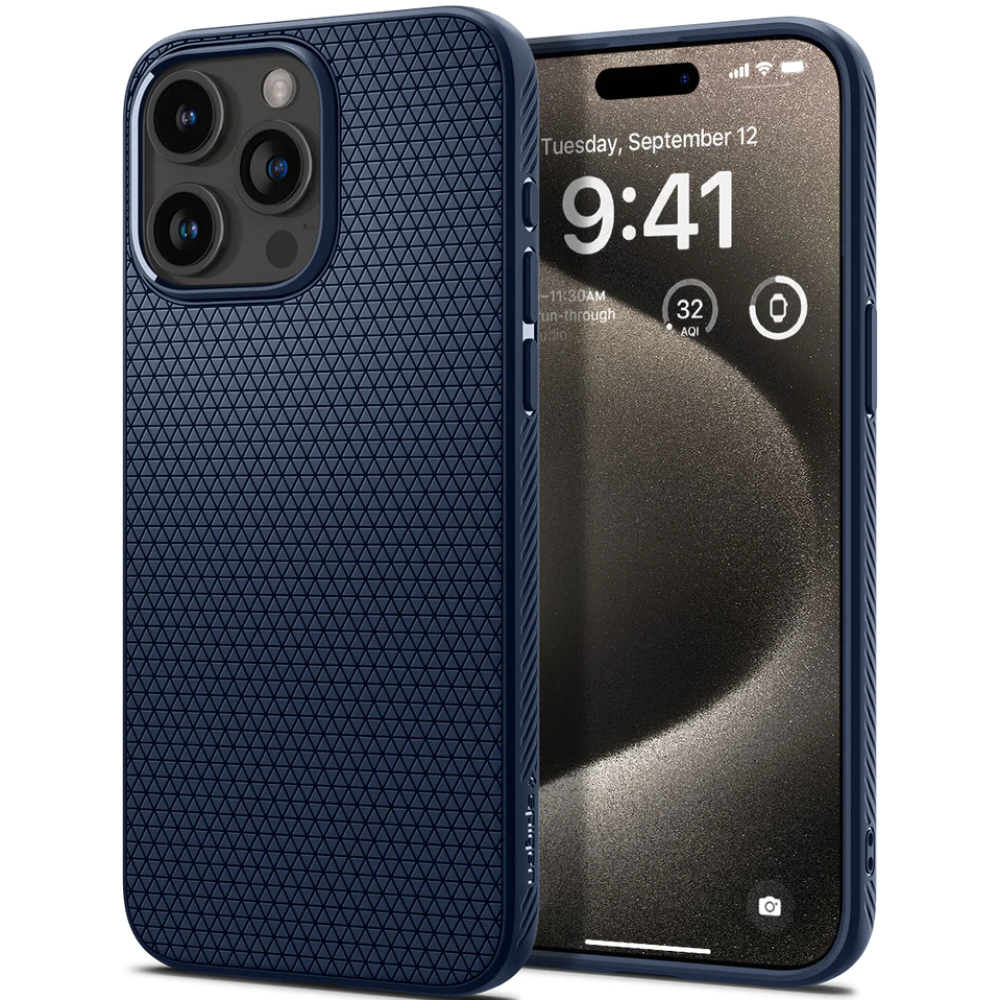 Spigen Θήκη Σιλικόνης Liquid Air - Apple iPhone 15 Pro Max - Navy Blue (ACS06563)