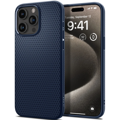 Spigen Θήκη Σιλικόνης Liquid Air - Apple iPhone 15 Pro Max - Navy Blue (ACS06563)