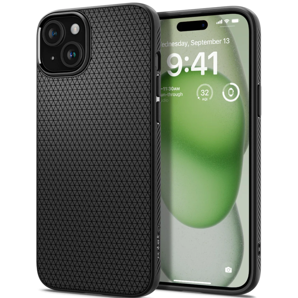 Spigen Θήκη Σιλικόνης Liquid Air - Apple iPhone 15 Plus - Matte Black (ACS06650)