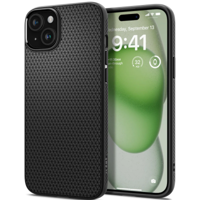 Spigen Θήκη Σιλικόνης Liquid Air - Apple iPhone 15 Plus - Matte Black (ACS06650)