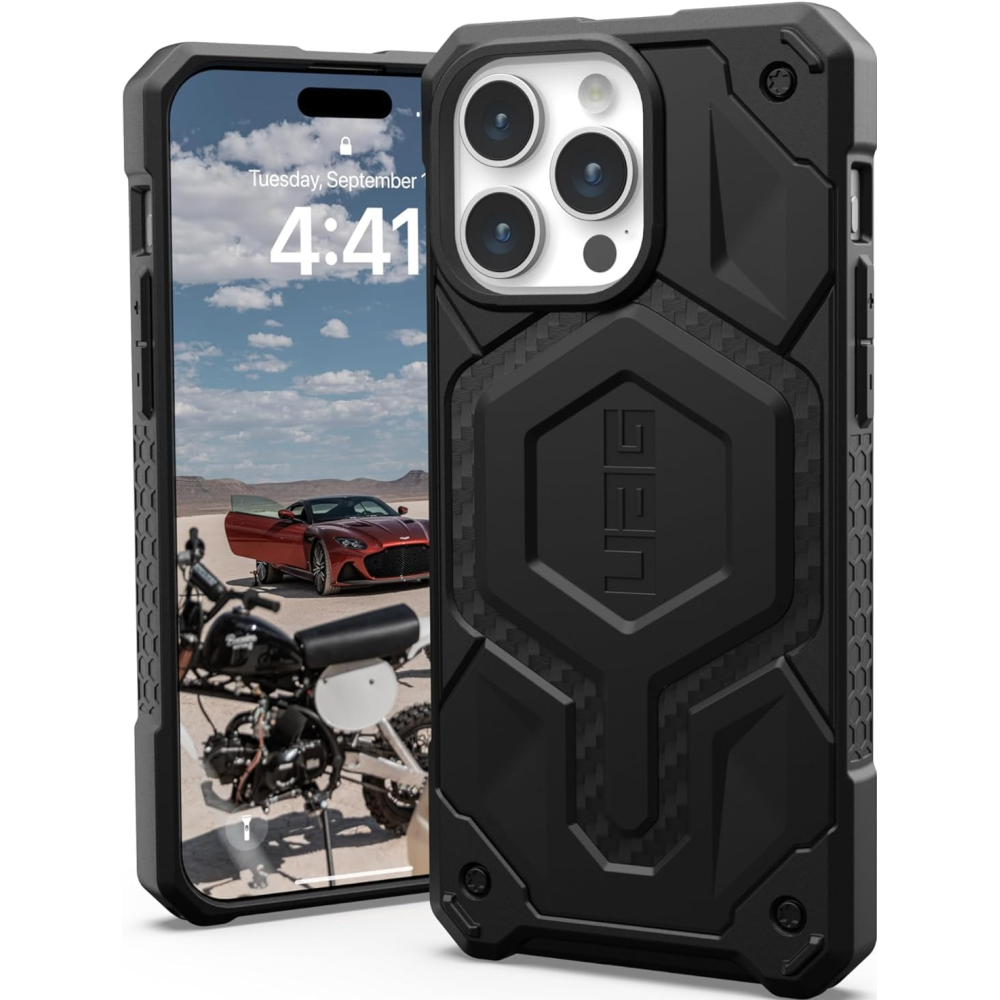 UAG Monarch Pro - Ανθεκτική Θήκη MagSafe - Apple iPhone 15 Pro Max - Carbon Fiber (114222114242)