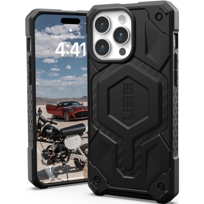 UAG Monarch Pro - Ανθεκτική Θήκη MagSafe - Apple iPhone 15 Pro Max - Carbon Fiber (114222114242)