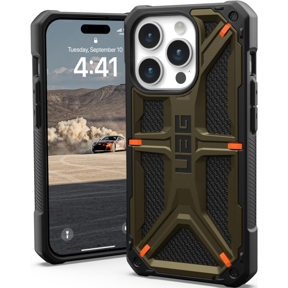 UAG Monarch - Ανθεκτική Θήκη Apple iPhone 15 Pro - Kevlar Elemental Green (11427811397B)