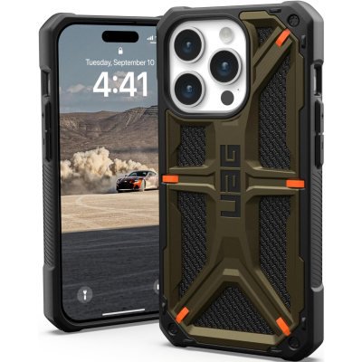 UAG Monarch - Ανθεκτική Θήκη Apple iPhone 15 Pro - Kevlar Elemental Green (11427811397B)