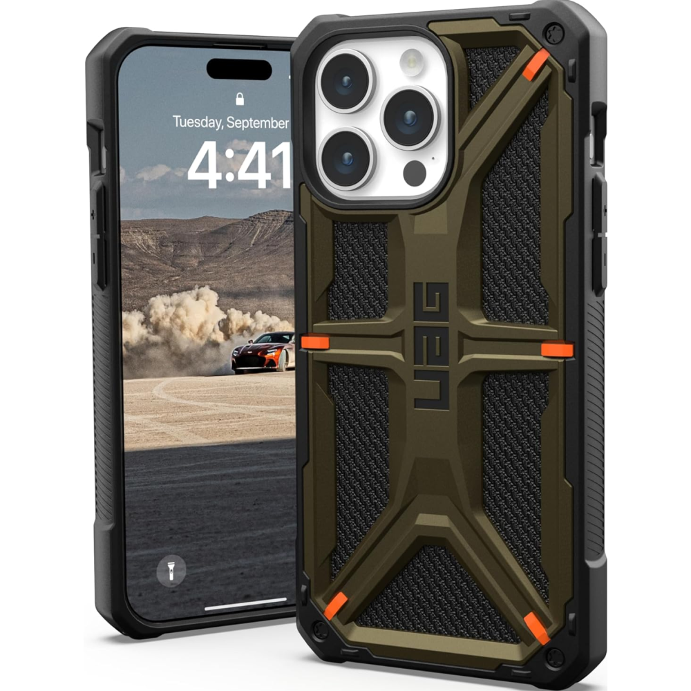 UAG Monarch - Ανθεκτική Θήκη Apple iPhone 15 Pro Max - Kevlar Elemental Green (11429811397B)