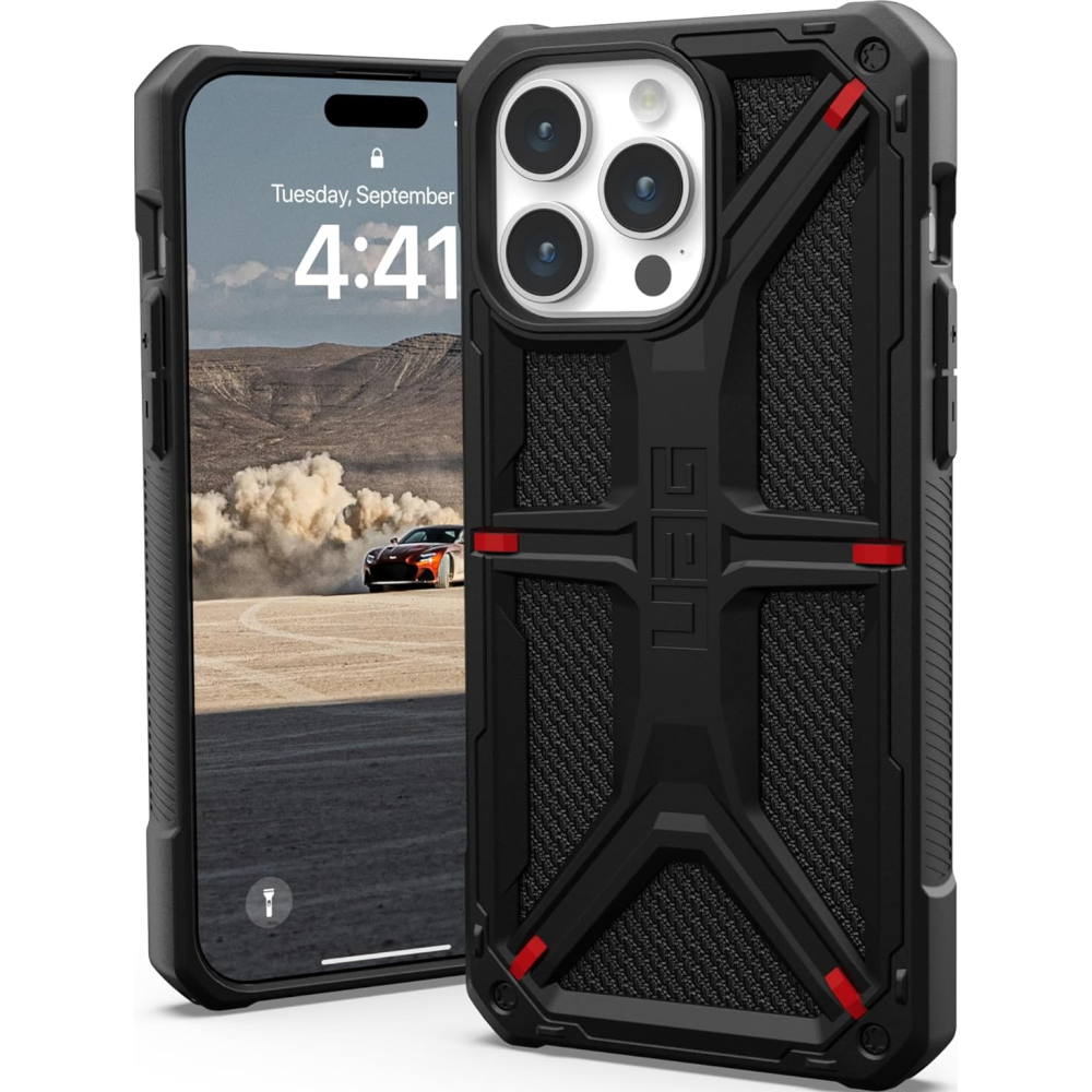UAG Monarch - Ανθεκτική Θήκη Apple iPhone 15 Pro Max - Kevlar Black (114298113940)