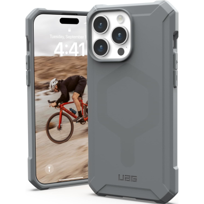 UAG Essential Armor - Ανθεκτική MagSafe Θήκη Σιλικόνης - Apple iPhone 15 Pro Max - Silver (114296113333)