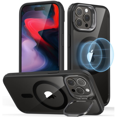 Θήκη Apple iPhone 15 Pro Max - ESR Classic Kickstand Hybrid HaloLock Διάφανη Ανθεκτική με MagSafe - Clear / Black (4894240176573)