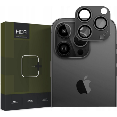 Hofi FullCam Pro+ - Μεταλλικό Προστατευτικό Κάλυμμα με Tempered Glass για Φακό Κάμερας - Apple iPhone 15 Pro / 15 Pro Max - Black (9319456604542)