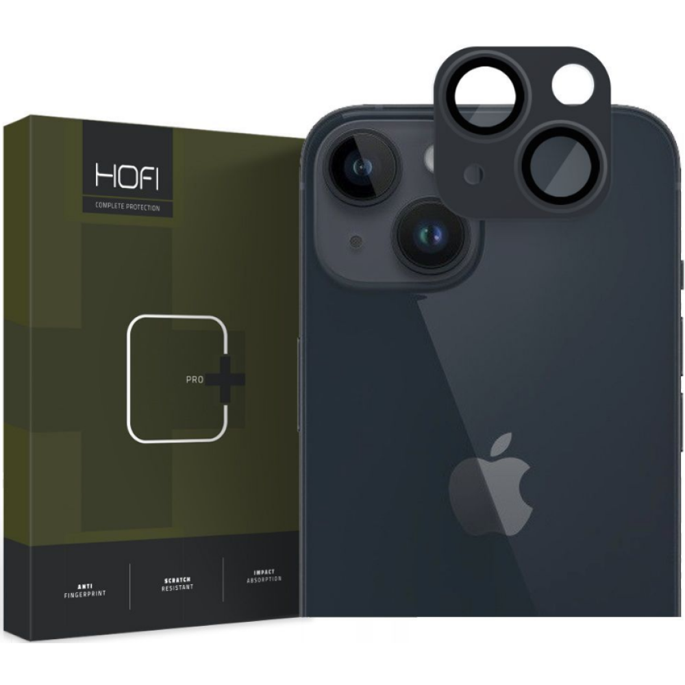 Hofi FullCam Pro+ - Μεταλλικό Προστατευτικό Κάλυμμα με Tempered Glass για Φακό Κάμερας - Apple iPhone 15 / 15 Plus - Black (9319456604559)