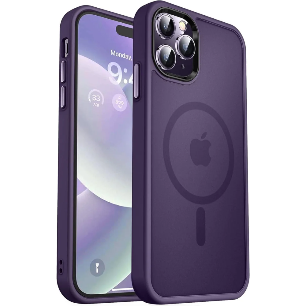 HappyCase Ημιδιάφανη Σκληρή Θήκη MagSafe - Apple iPhone 15 Pro Max - Matte Purple (8719246412431)