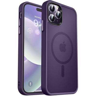 HappyCase Ημιδιάφανη Σκληρή Θήκη MagSafe - Apple iPhone 15 Pro Max - Matte Purple (8719246412431)