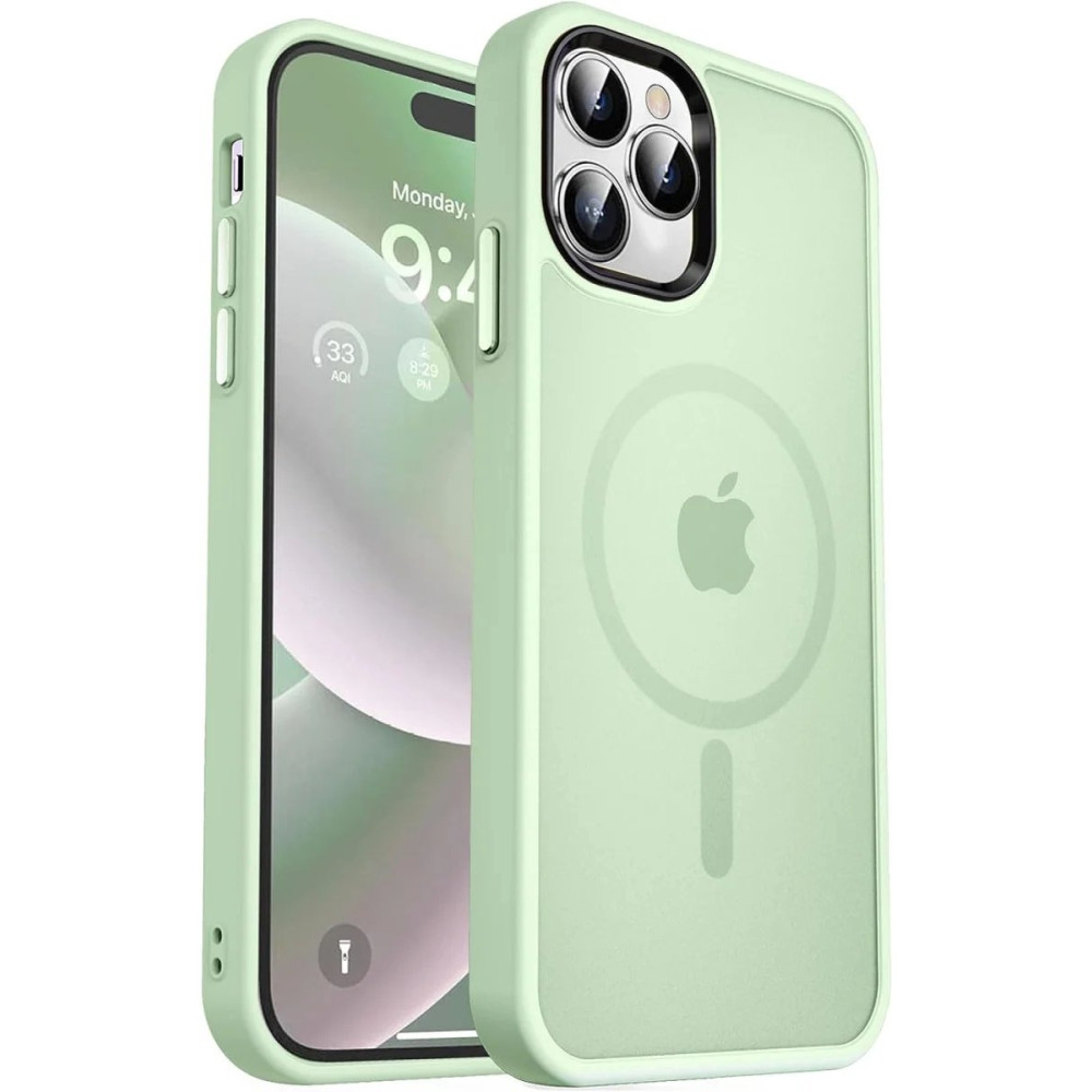 HappyCase Ημιδιάφανη Σκληρή Θήκη MagSafe - Apple iPhone 15 Pro Max - Matte Green (8719246415319)