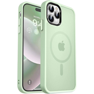 HappyCase Ημιδιάφανη Σκληρή Θήκη MagSafe - Apple iPhone 15 Pro Max - Matte Green (8719246415319)