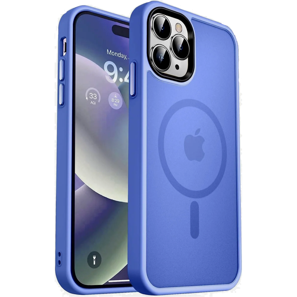 HappyCase Ημιδιάφανη Σκληρή Θήκη MagSafe - Apple iPhone 15 Pro Max - Matte Blue (8719246415340)