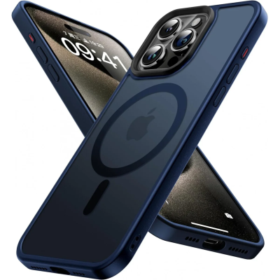 HappyCase Ημιδιάφανη Σκληρή Θήκη MagSafe - Apple iPhone 15 Pro - Matte Dark Blue (8719246412400)