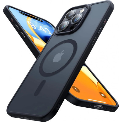 HappyCase Ημιδιάφανη Σκληρή Θήκη MagSafe - Apple iPhone 15 Pro - Matte Black (8719246412387)